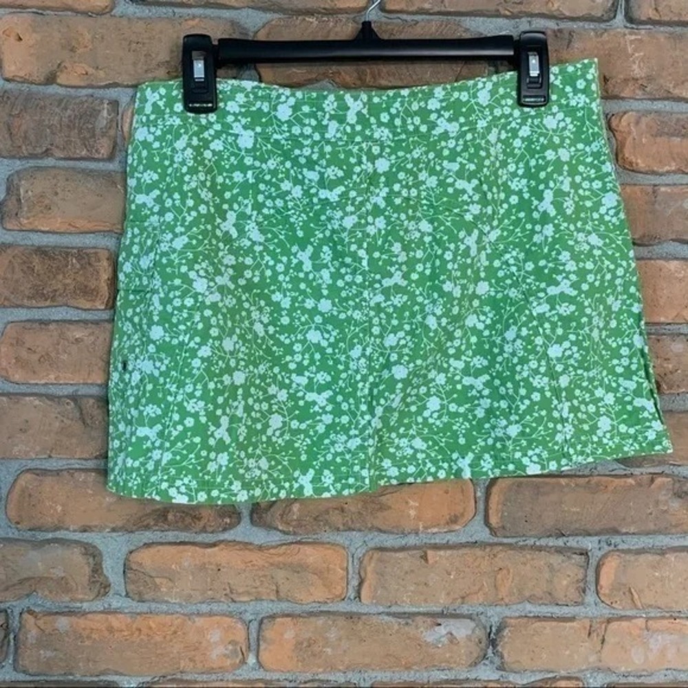 J. Crew Skirt womens 6 Green Floral‎ Print Cotton Golf Tennis Athletic Summer - Picture 2 of 4